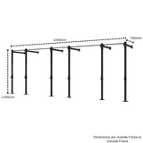 Xpeed 3 Cell Wall Mounted Rig with Dimensions