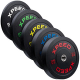 A set of Xpeed bumper plates for sale at Fitness warehouse