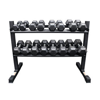 Xpeed 104kg Dumbbell Set + 2 Tier Rack Package