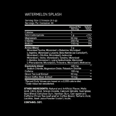 Optimum Nutrition Amino Energy + Electrolytes watermelon splash nutritional information