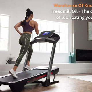 Woman running on treadmill that requires treadmill oil lubrication