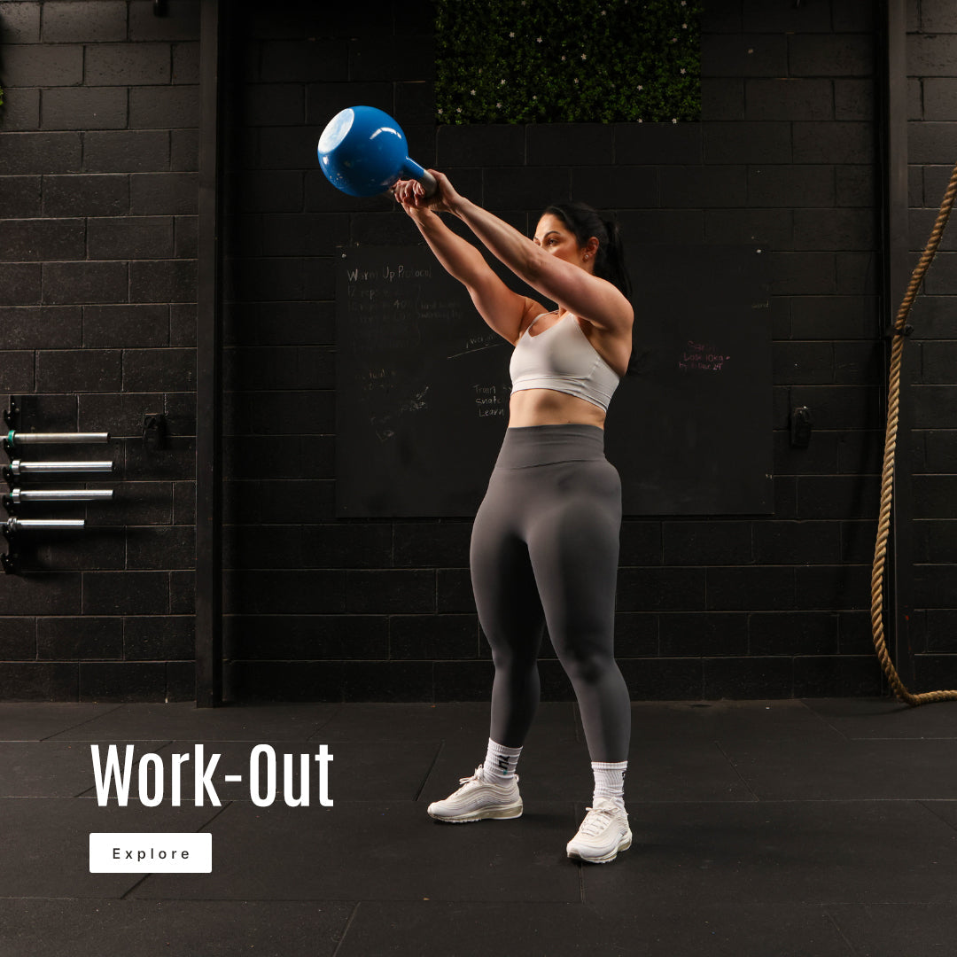 Woman doing kettle bell swings