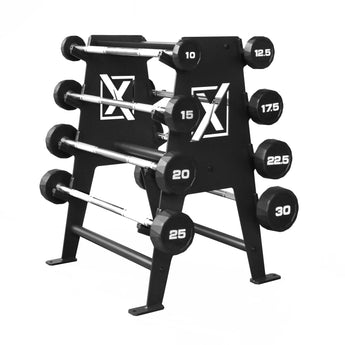 Xpeed Premium 10-30kg CPU Straight Barbell Set + Rack