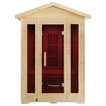 ReGen8 Trio Outdoor - 3 Person 2620W Infrared Sauna - Oak