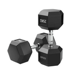 Xpeed 25kg Rubber Hex dumbbell