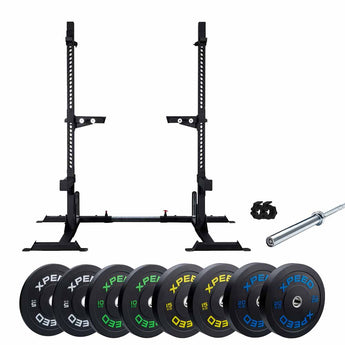 Xpeed Heavy Duty Squat Stand & Bumper Package