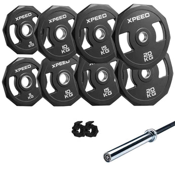 100kg Olympic Plate Pack + 20kg Barbell