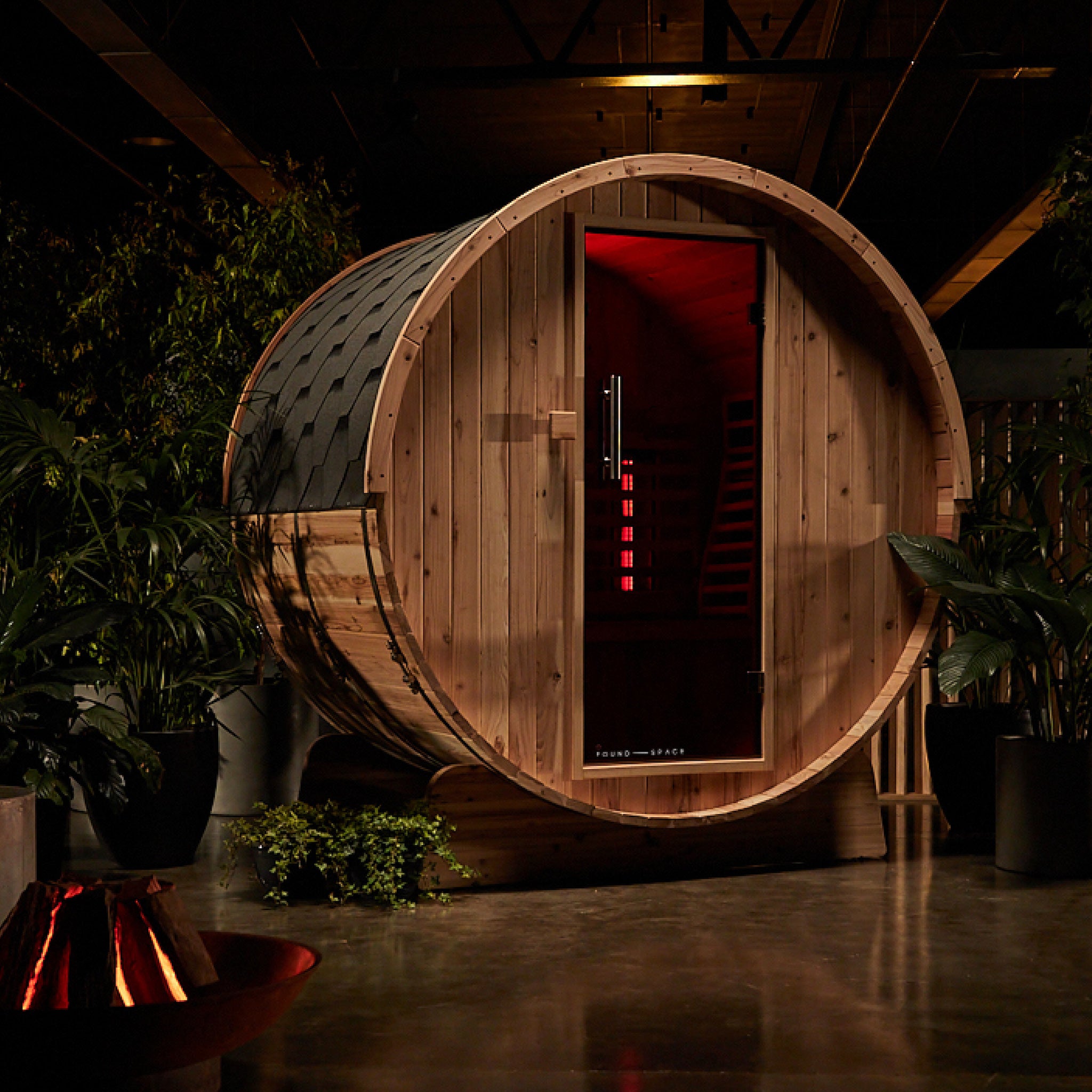 Found Space Infrared Barrell Sauna