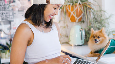 Girl in front of laptop