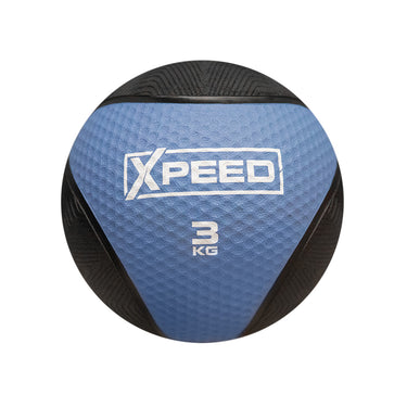 A 3 kg medicine ball with a blue and black textured design, featuring the XPEED brand logo and '3 KG' text on a white background.