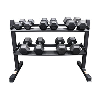 Xpeed 100kg Dumbbell Set + 2 Tier Rack Package
