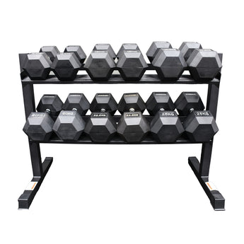 Xpeed 225kg Dumbbell Set + 2 Tier Rack Package
