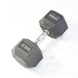 Xpeed Rubber Hex Dumbbell 17.5kg