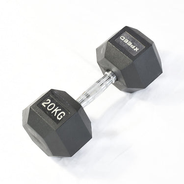 Xpeed Rubber Hex Dumbbell 20kg