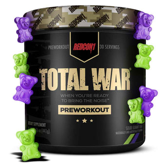 Redcon1 Total War Pre-Workout Dietary Supplement Sour Gummy Bear